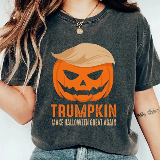 Trumkin Shirt, Pumpkin Shirt, Trum 2024 Shirt, Make America Great Again Shirt, Funny Halloween Shirt, Unisex Short Sleeve Tee Shirt, Casual Clothing