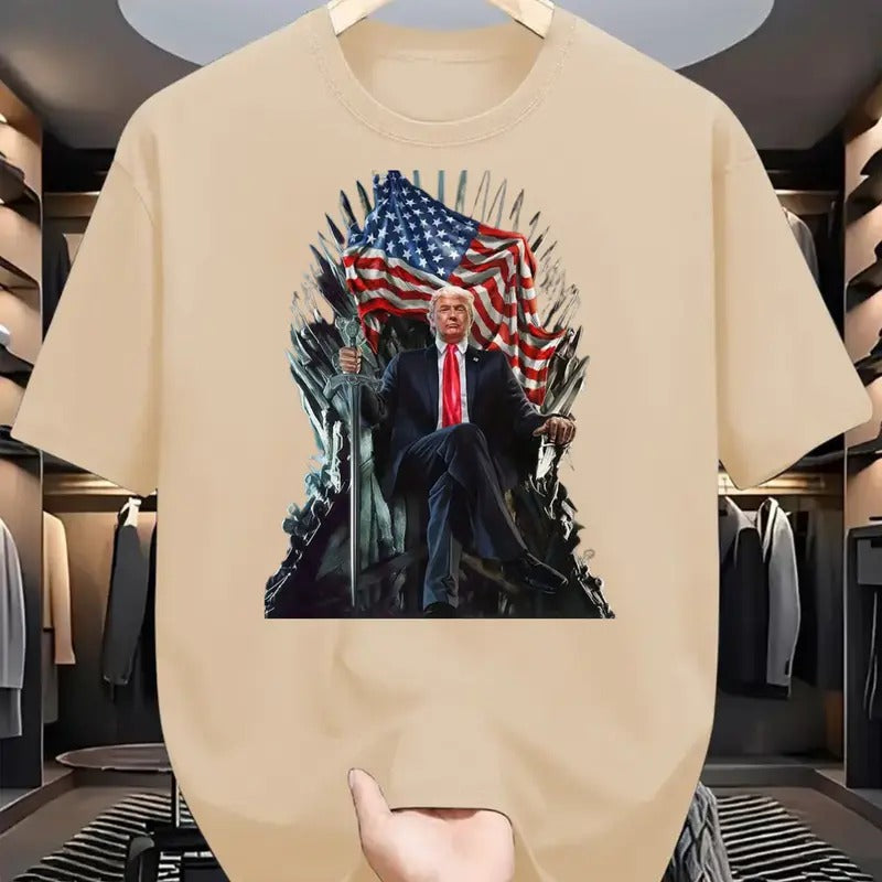 Trummp 47 Iron Throne T-Shirt, Patriotic Graphic Sweatshirt, Unisex Casual Top for Trummp Supporters Hoodie