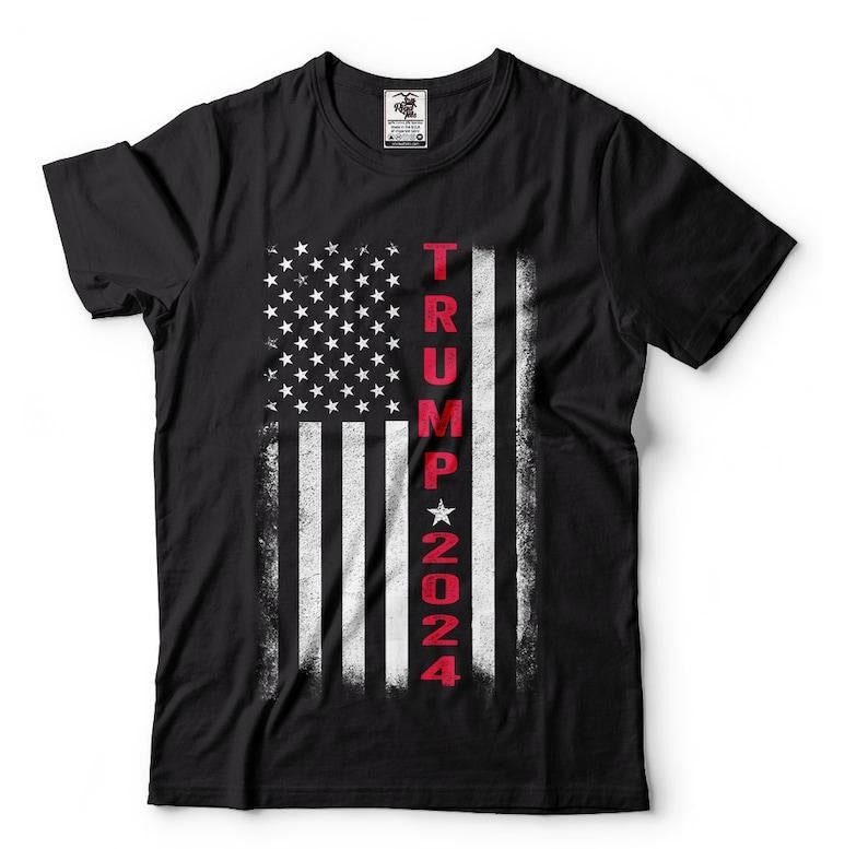 Trump 2024 American Flag Vintage T-Shirt MAGA trump 2024  sweater Hoodie, Sweatshirt | DripVista.com