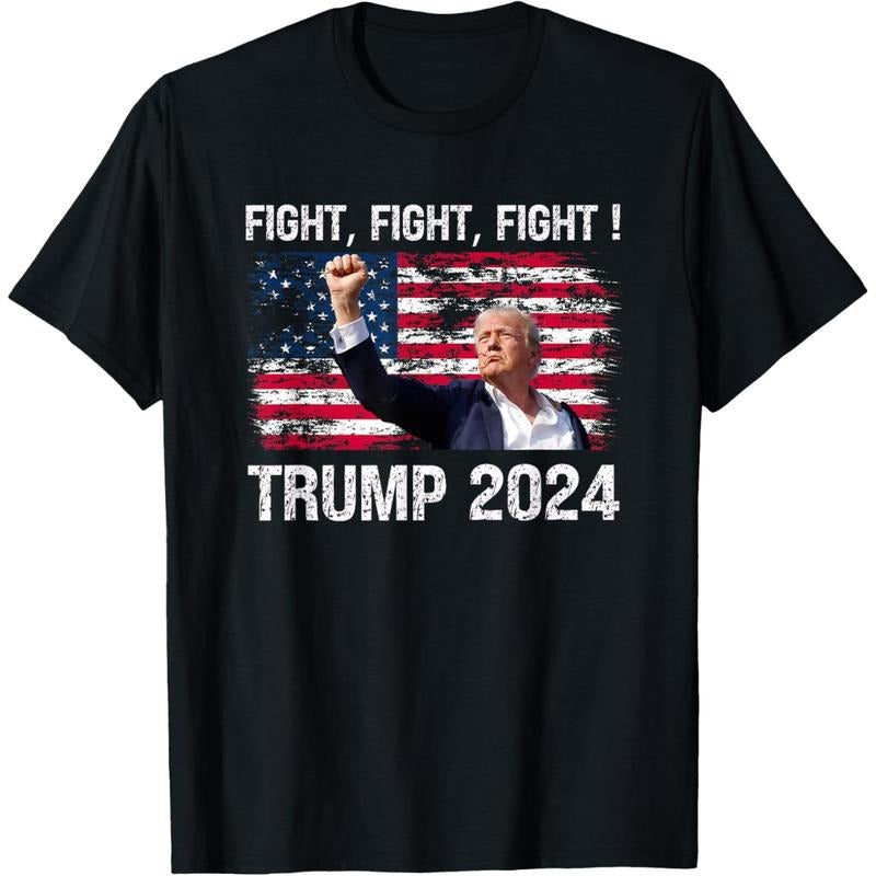 Trump 2024 Fight Fight Fight - Trump President Election 2024 T-Shirt made in usa Hoodie, Sweatshirt | DripVista.com
