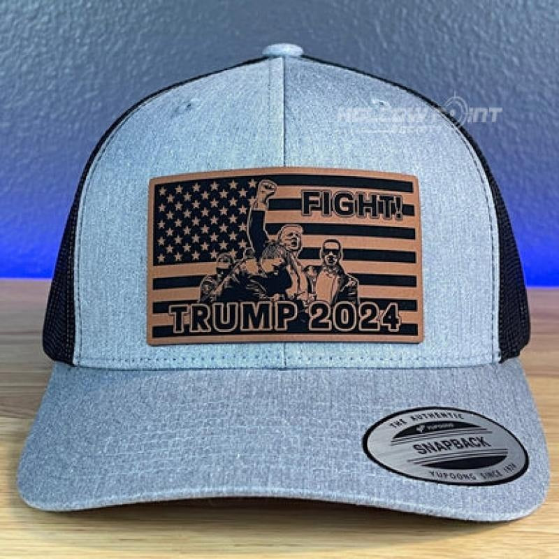 Trump 2024 Fight Flag SnapBack Trucker Rawhide Leather Patch Hat T-Shirts, Hoodie, Sweatshirt | DripVista.com