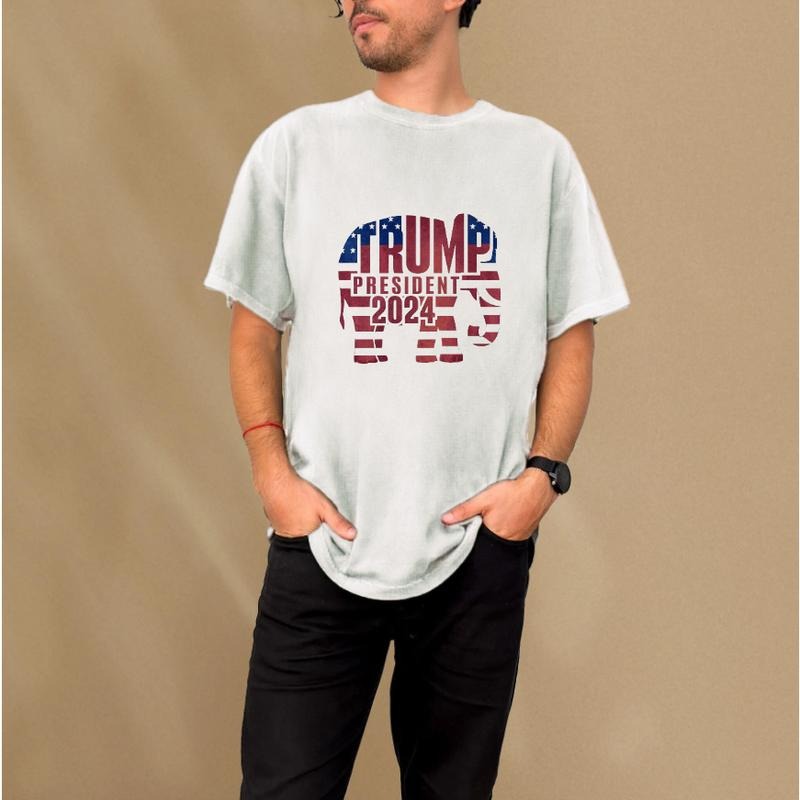 Trump 2024 Presidential Campaign Elephant - Shaped American Flag Print Cotton Lightsaber brand