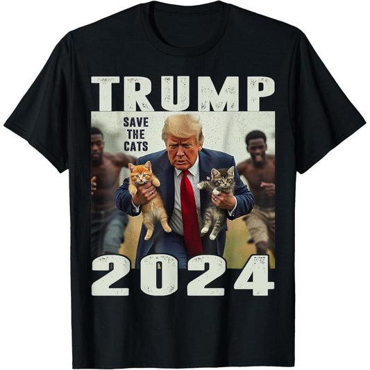 Trump 2024 Save the Cats Saying Debate T-Shirt made in usa