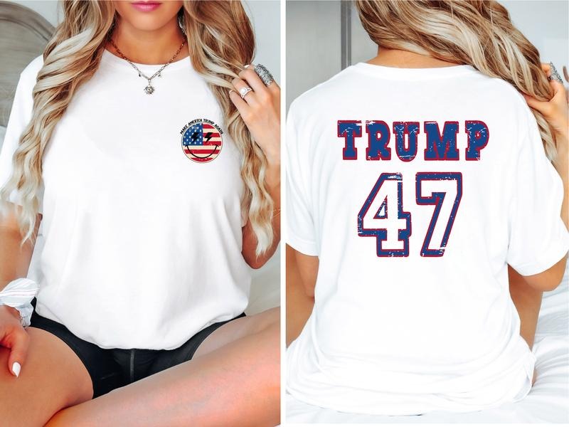 Trump 47 Shirt, Smiley American Flag T-shirt, Democrat Tee, USA Election Short Sleeve, Unisex Patriotic Gifts Tee, President Tee, Presidential Election Shirt.