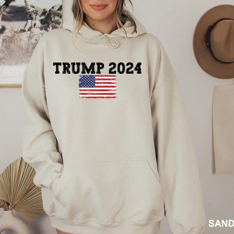 Trump America Flag Hoodie T-Shirts, Sweatshirt | DripVista.com