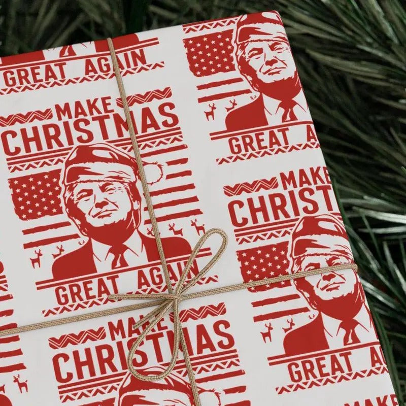 Trump Christmas Wrapping Paper Make Christmas Great Again Wrapping Paper Funny Christmas Gift Paper MAGA Gift Wrap Republican Gift
