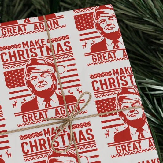 Trump Christmas Wrapping Paper Make Christmas Great Again Wrapping Paper Funny Christmas Gift Paper MAGA Gift Wrap Republican Gift