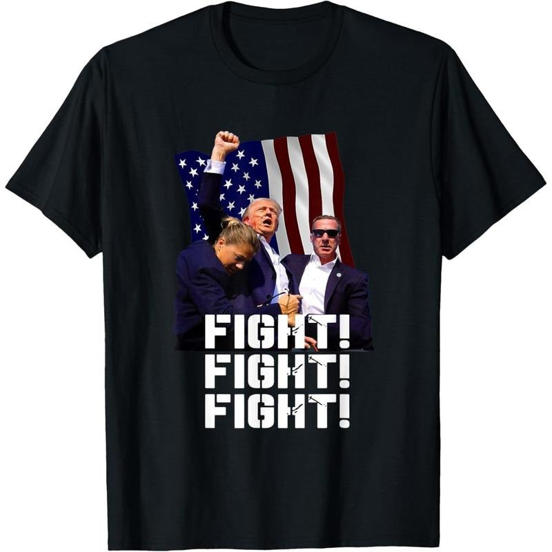Trump Fight Fight Fight T-Shirt made in usa Hoodie, Sweatshirt | DripVista.com
