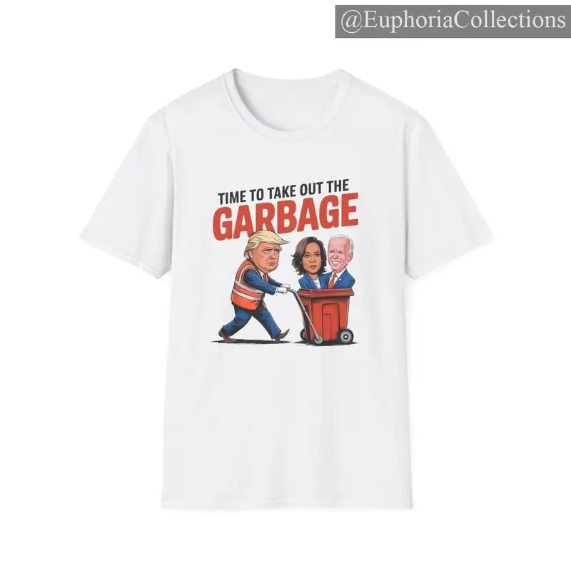 #Trump Garbage Shirt, Sweater, Hoodie, Funny #Trump Time To Take The Garbage Out #Kamala.Biden, Election Maga 2024 Voter...