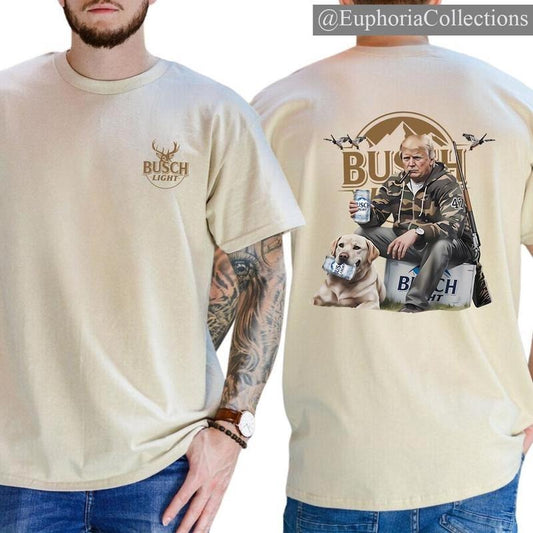 #Trump Hunting #Busch.Light Beer 2 side Shirt, #Trump Hunting Shirt, Graphic Printed Tees For #Trump Supporters , Retro Chic Tee