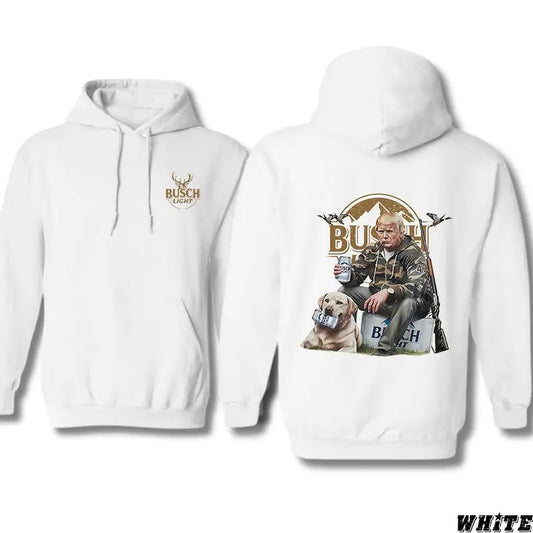 Trump Hunting Busch Light Beer Hoodie, JD Vance Hoodies, Trump Vance Shirt For Sales, MAGA Shirt, Gift For Fans Full Size Menswear Sweatshirts