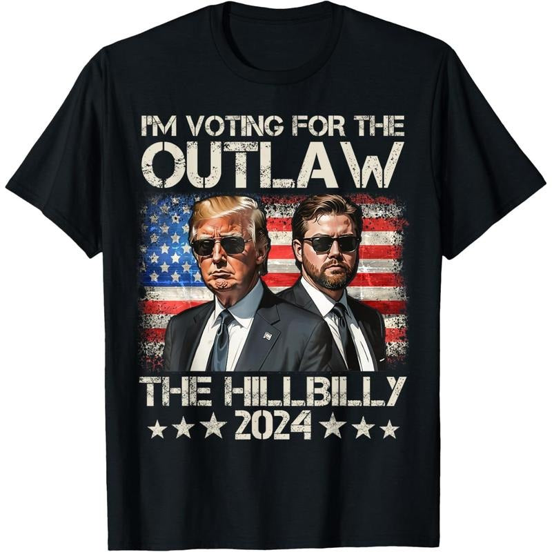 Trump I'm Voting For The Outlaw And The Hillbilly 2024 trump T-Shirt made in usa Hoodie, Sweatshirt | DripVista.com