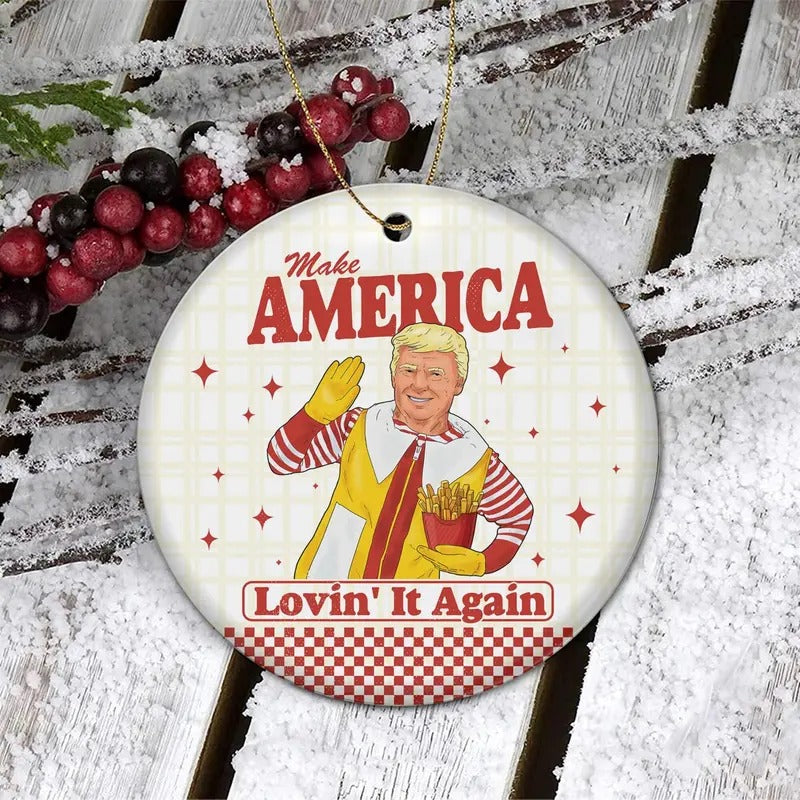 Trump Mac Daddy Ornament, Trump fries making, Trump Ornament, Funny Trump Ornament, Trump Political Ornament, Trump 2024 Ornament