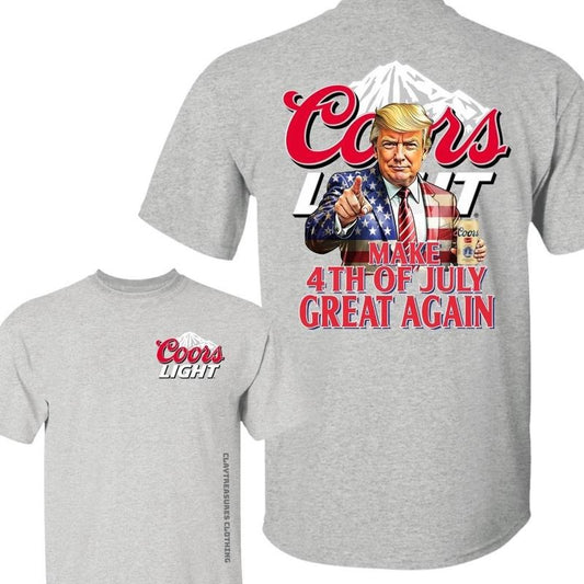 Trump Make 4th Of July Great Again T-shirt - Coors Light Beer Graphic Tee, Perfect for Independence Day Celebrations