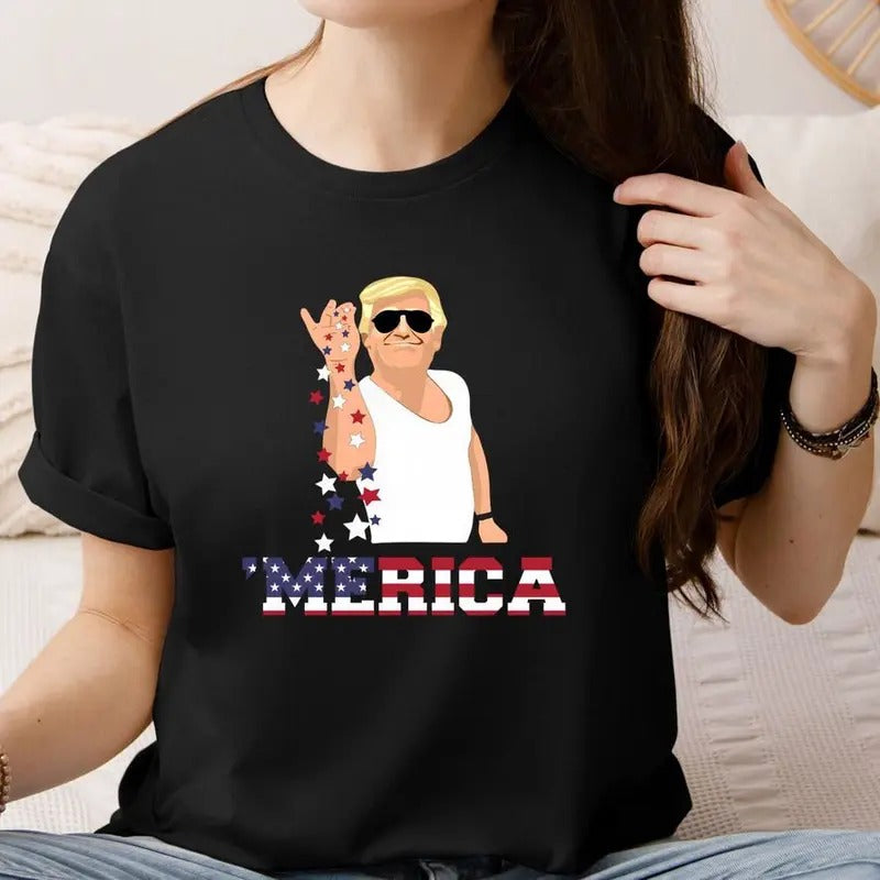 Trump Merica T-shirt: Celebrate 4th FOG July with Funny Trump Bae & Salt Bae Style Tee! Hoodie, Sweatshirt | DripVista.com
