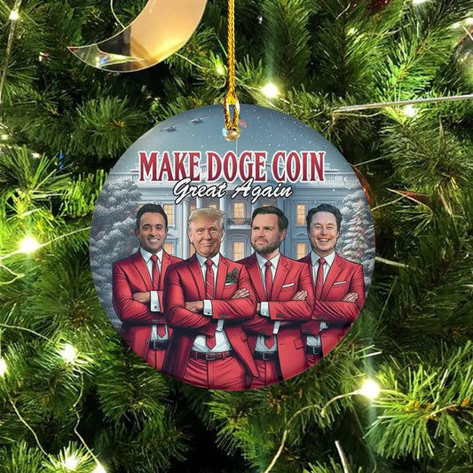 Trump Ornament 2024 Donald Trump Christmas 2024 Ornament Trump Make Doge Coin Great Again Funny 47th President Republican Gifts