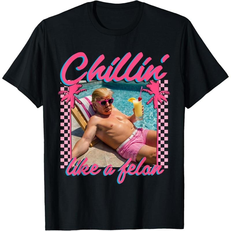 Trump Shirt Funny Chillin Like A Felon Trump 2024 T-Shirt made in usa Hoodie, Sweatshirt | DripVista.com