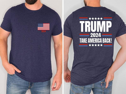 Trump Shirt, American 2024 Pocket Size Tee, Unisex Election T-shirt, Trump Supporter Short Sleeve, Trump 4th of July Tee, President Gift For Republican, Political Tee, USA Flag Shirt. Casual Menswear