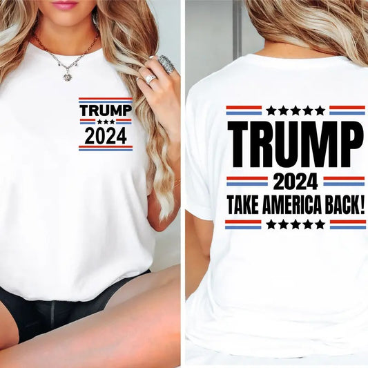 Trump Shirt, Matching Trump Supporter Short Sleeve, Political Tee, Unisex Election 2024 T-shirt, Trump 4th Of July T-shirt, President Gift For Republican, USA Flag Shirt. Casual Menswear.