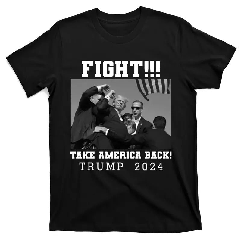 Trump Shot Fight For America Take America Back Trump 2024 T-Shirt Hoodie, Sweatshirt | DripVista.com