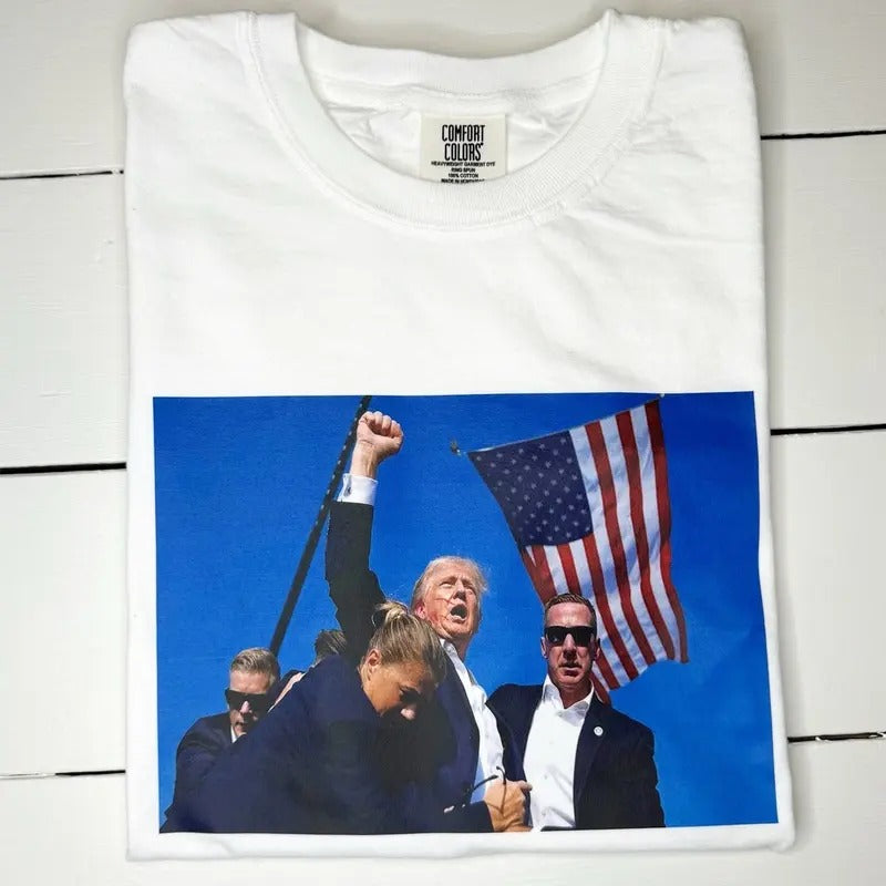 Trump Shot Rally Tee Hoodie, Sweatshirt | DripVista.com