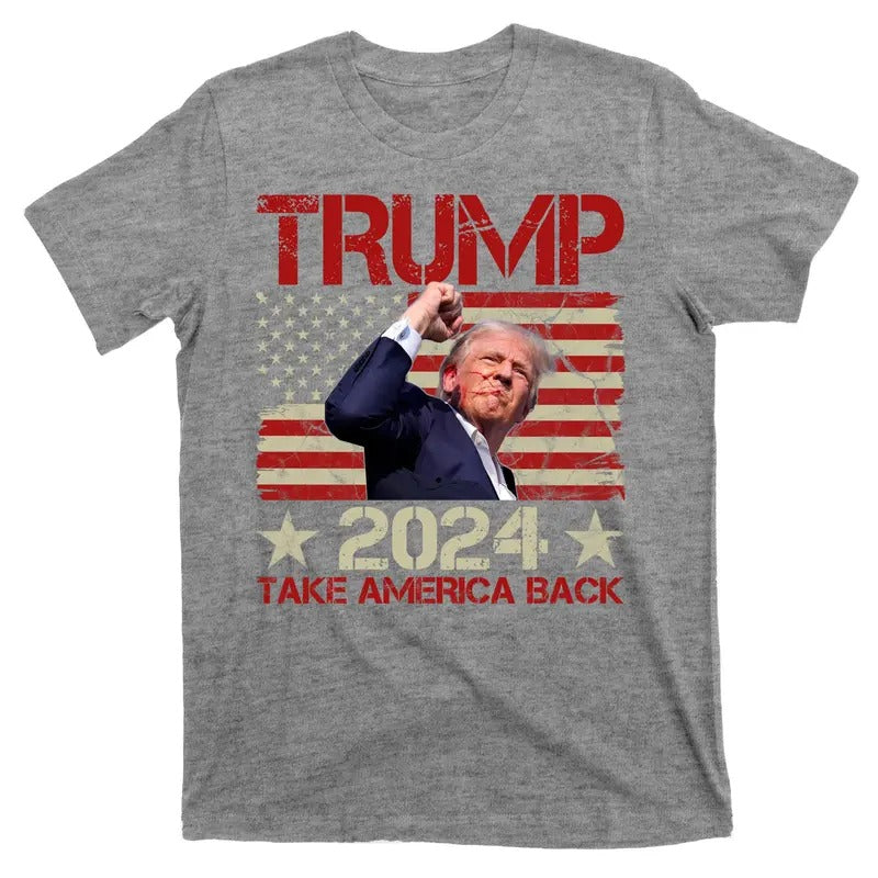 Trump Take America Back Fist Pump Shot Rally 2024 T-Shirt Hoodie, Sweatshirt | DripVista.com