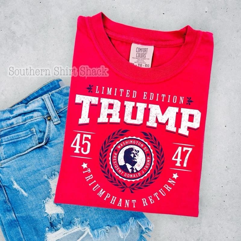 Trump Triumphant Return T shirt | paprika comfort colors t shirt | Trump T shirt Hoodie, Sweatshirt | DripVista.com