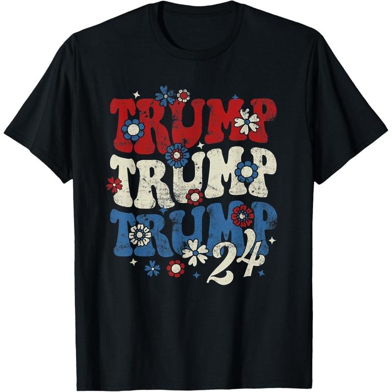 Trump Trump Trump 2024 Retro Groovy T-Shirt made in usa Hoodie, Sweatshirt | DripVista.com