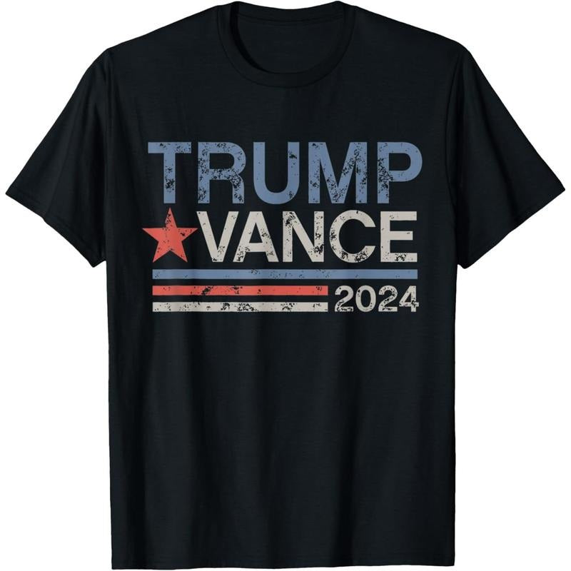Trump Vance 2024 Retro Stripe Trump JD Vance T-Shirt made in usa Hoodie, Sweatshirt | DripVista.com