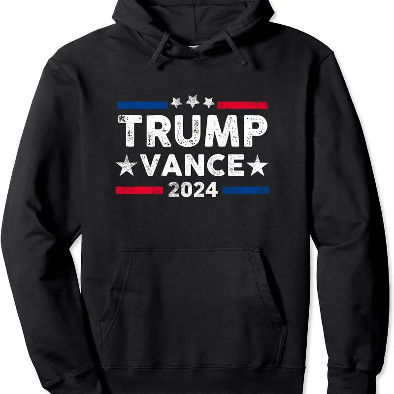 Trump Vance 2024 US Flag Vintage - Election President 2024 Hoodie | Unisex Hooded Sweatshirt T-Shirts | DripVista.com