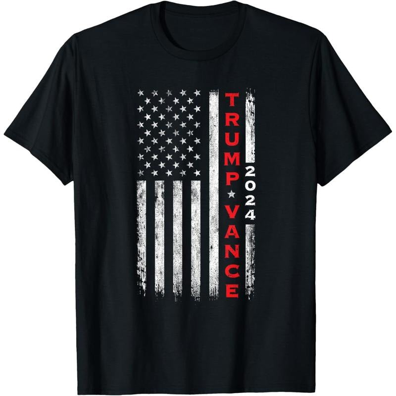 Trump Vance 2024 Vintage Subdued Vertical Flag T-Shirt made in usa Hoodie, Sweatshirt | DripVista.com