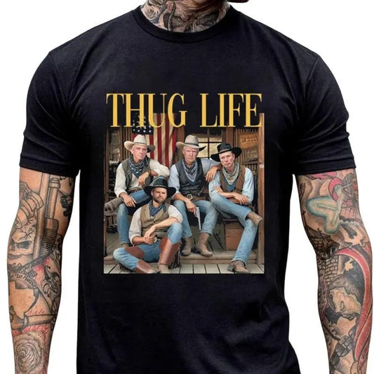 Trump Vance Elon Kennedy Thug Life Shirt, Trump Cowboy Shirt, Dark MAGA Tee, Dream Team, Election 2024 Shirt, Gift For Trump Supporter, Full Size