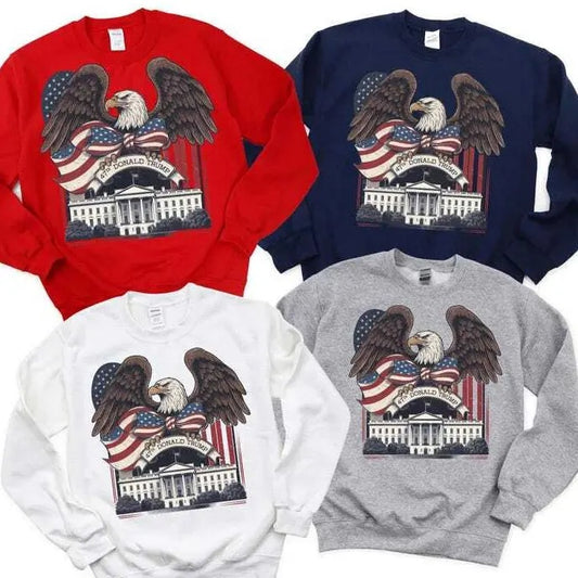 Trump Wins Inauguration 47 Sweatshirt, US President 2024 Hoodie, We Won Republican People Shirt, US Flag Bow, Trump Lover Gift for Her