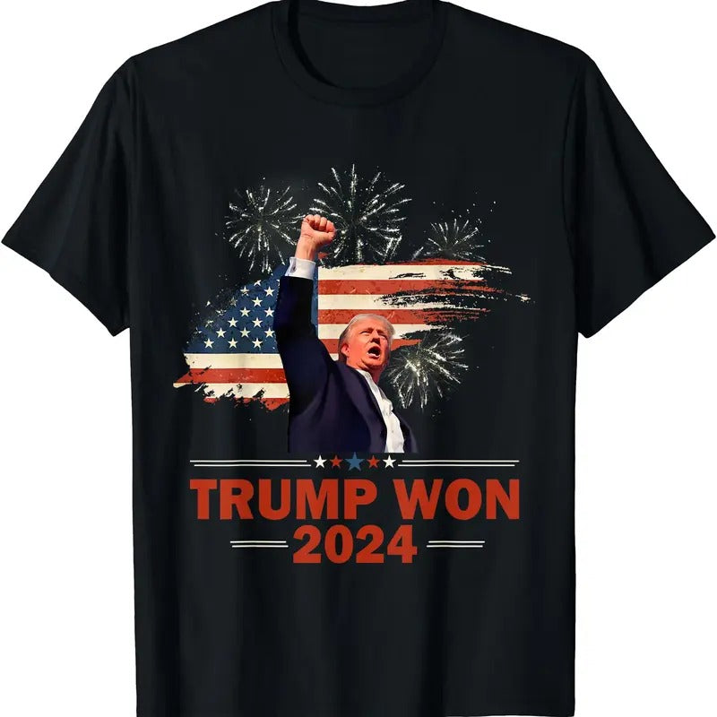 Trump Won 2024 Election President 47 th American Flag T-Shirt Hoodie, Sweatshirt | DripVista.com