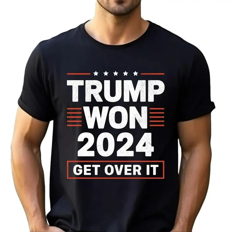 Trump Won Get Over It 2024 Shirt, Trump 2024 Shirt, Trump Vance 2024 MAGA Shirt for Men Women Hoodie, Sweatshirt