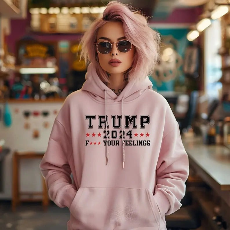 Trump You Missed Middle Finger Hoodie, Clean Version, Trump 2024 Republican Hoodie, MAGA Plus Size Hoodies T-Shirts,...