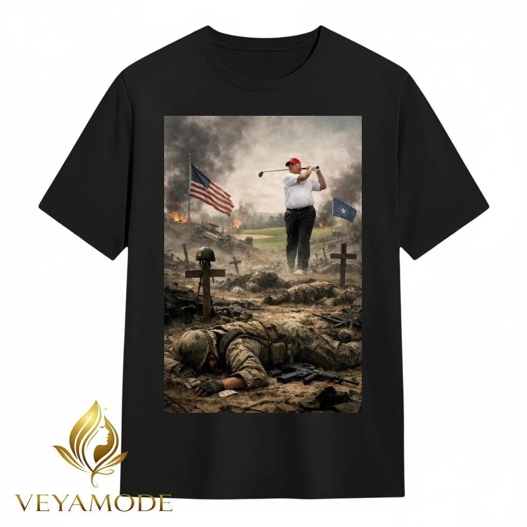 Trump plays golf over the corpses of American soldiers tee