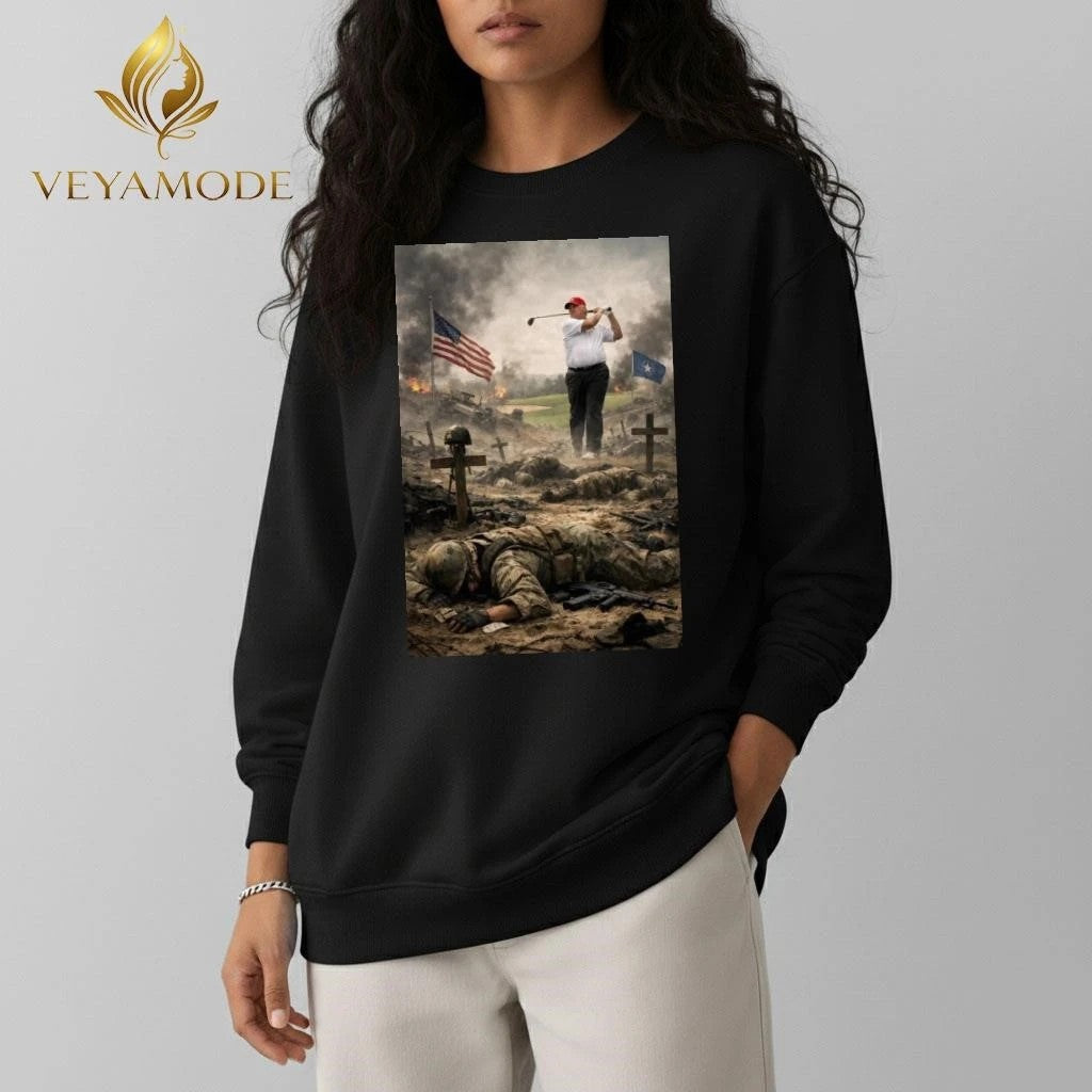 Trump plays golf over the corpses of American soldiers tee