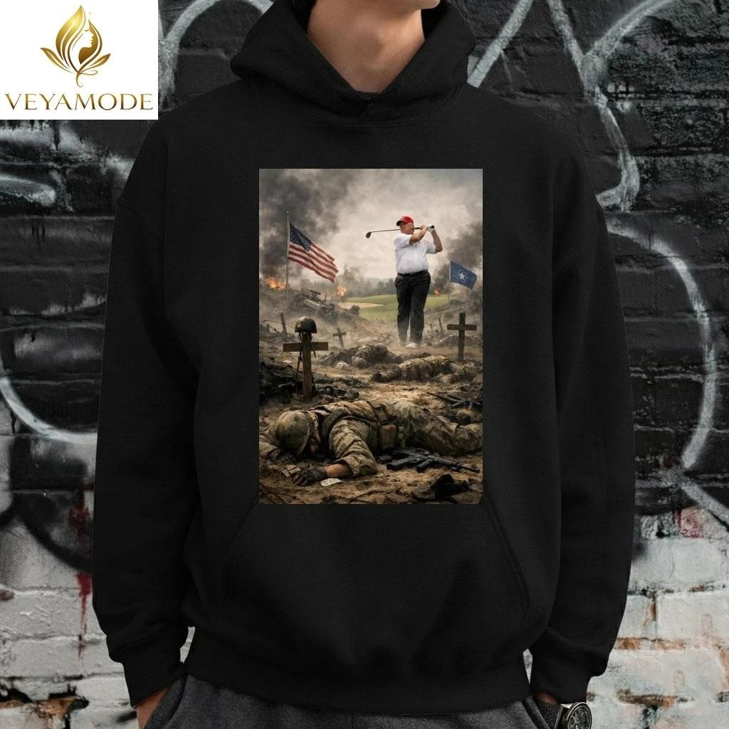Trump plays golf over the corpses of American soldiers tee