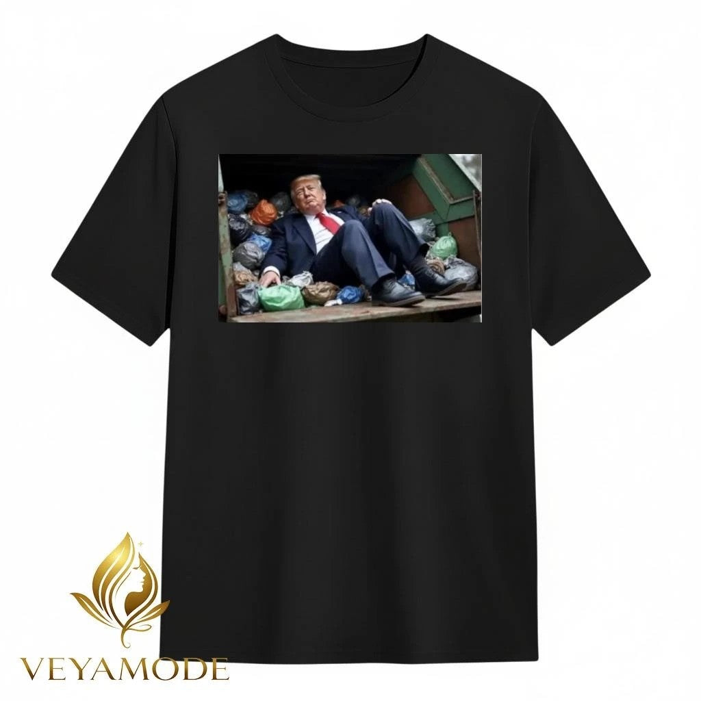 Trump sitting in a garbage truck tee