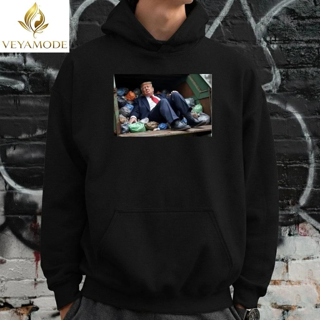 Trump sitting in a garbage truck tee
