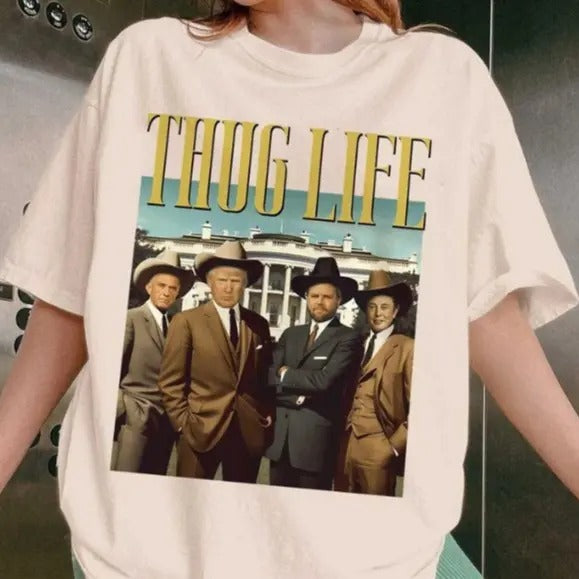 Trumpp Crew Thug Life Shirt, Dark Maga Republican Shirt, Republican Support Trumpp Shirt, MAGA Political Humor Shirt...