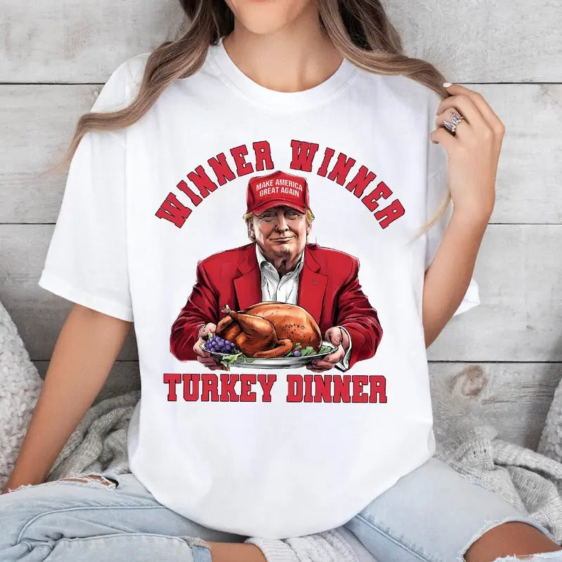 Trumpp Thanksgiving Shirt, Winner Winner Turkey Dinner Shirt, Thanksgiving Humor Shirt Hoodie, Sweatshirt | DripVista.com