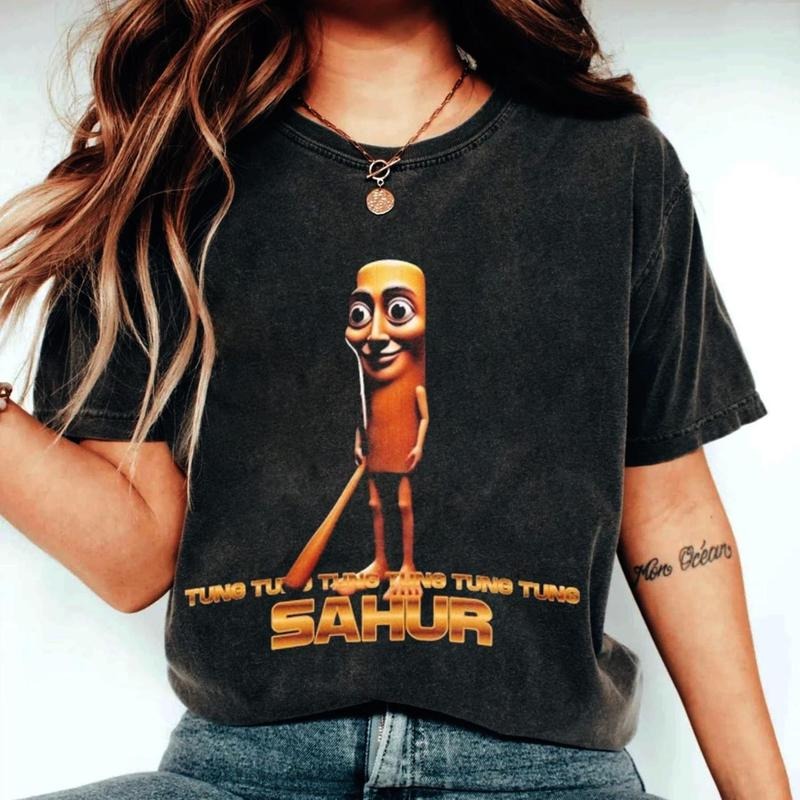 Tung Tung Tung Sahur Funny Baseball Bat Meme T-shirt, Dank Memes Tshirt, Cringe Tee, italian Brainrot, Oddly Specific...