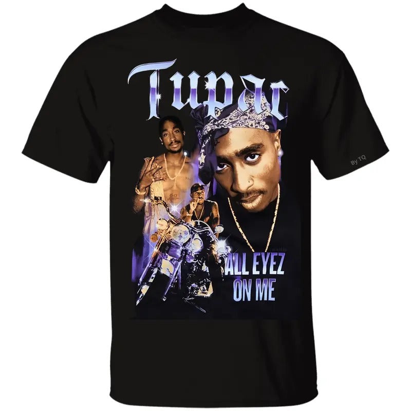 Tupac All Eyez On Me T-Shirt Full Color, Cotton Unisex For Men, For Women Hoodie, Sweatshirt | DripVista.com