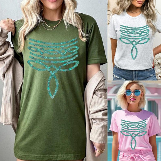 Turquoise Stone Boot Stitch Graphic T-Shirt, western crewneck sweatshirt clothing, western outfits for women, western hoodies tops, country westernn girl clothes, westernfashion