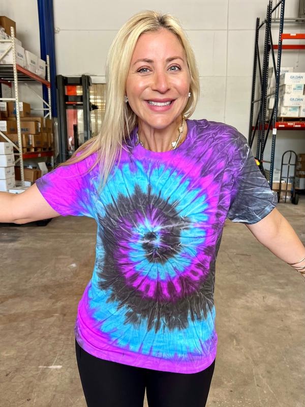 Turquoise Swirl Tie-Dye Tee - Blank Hoodie, Sweatshirt | DripVista.com