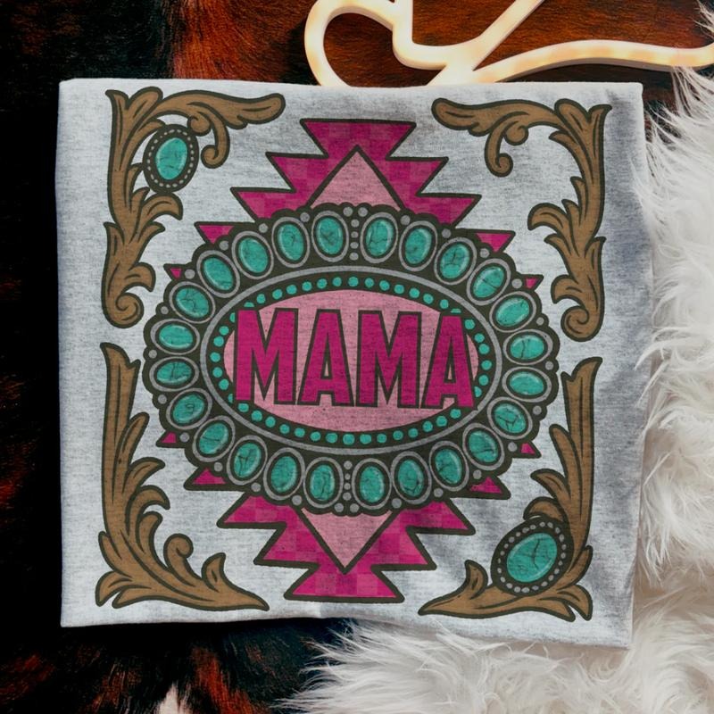 Turquoise Tooled Pink Mama shirt, vintage crewneck sweatshirts, western outfit women, cowgirl outfits, western clothing...