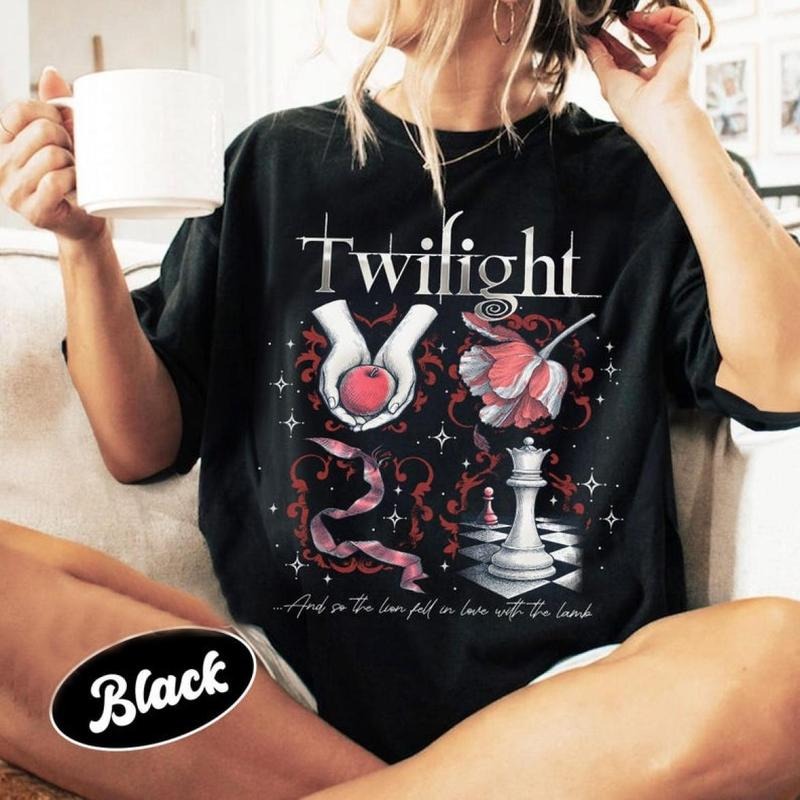 Twilight Inspired Shirt Trendy Book Cover Aesthetic TShirt, Twilight Saga Fan Gift, Vampires Wolves Romance Unisex Shirt,...