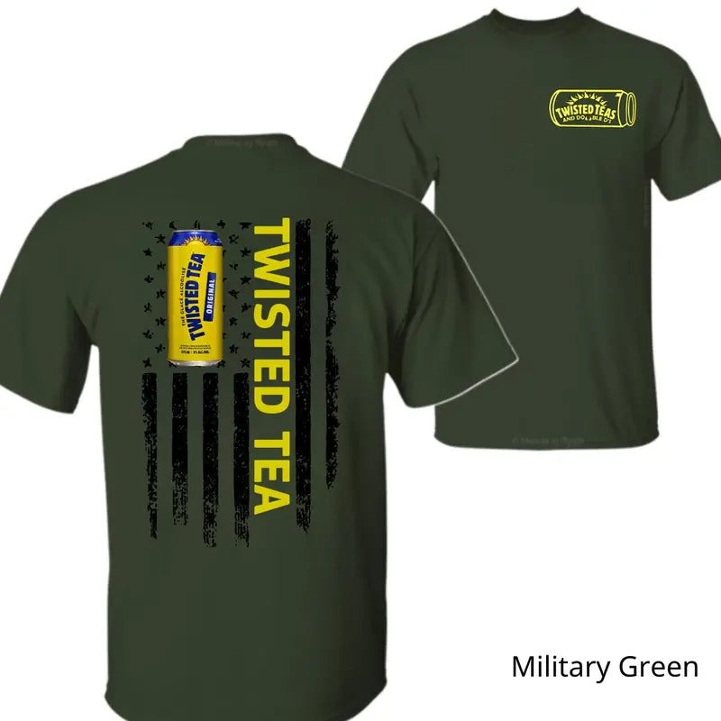 Twisted Tea Flavors Flag T-shirt Womenswear Men Outdoor Top